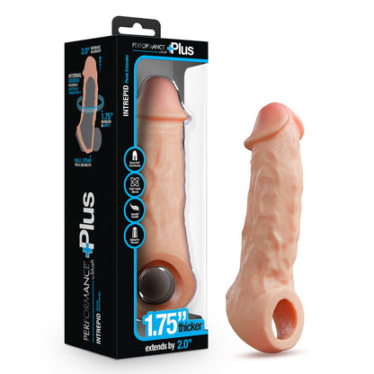 PERFORMANCE PLUS INTREPID 2 IN. SILICONE PENIS XTENDER BEIGE