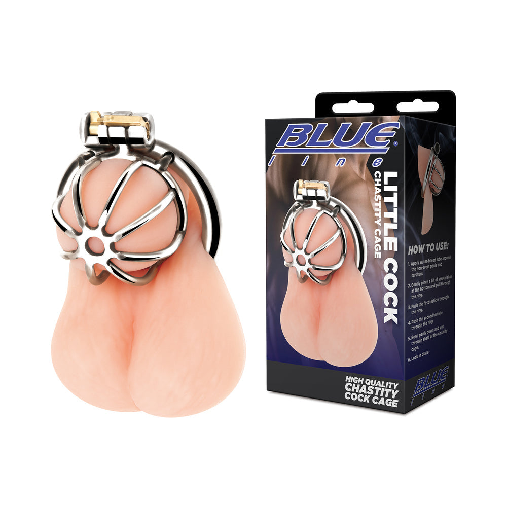 BLUE LINE LITTLE COCK CHASTITY CAGE