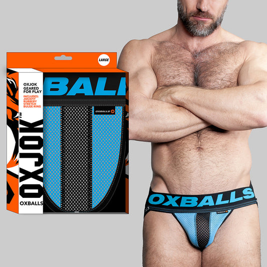 OXBALLS OXJOK AIRMESH SWAGGER SLIDER-STRAP JOCK SKY BLUE S