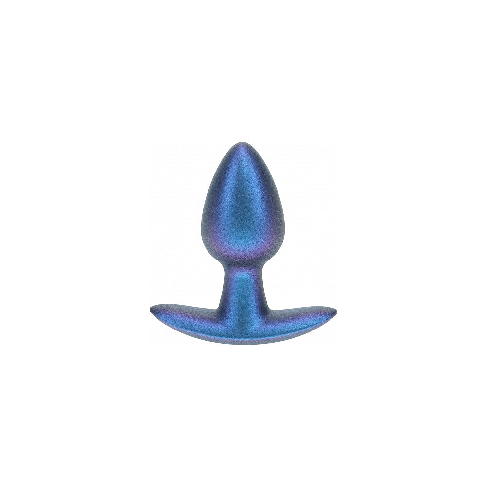 OUCH! SMOOTH SILICONE ANAL PLUG SMALL 2.6 IN. METALLIC BLUE