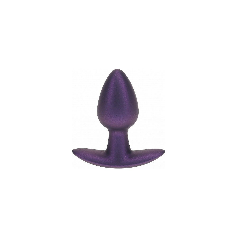 OUCH! SMOOTH SILICONE ANAL PLUG SMALL 2.6 IN. METALLIC PURPLE