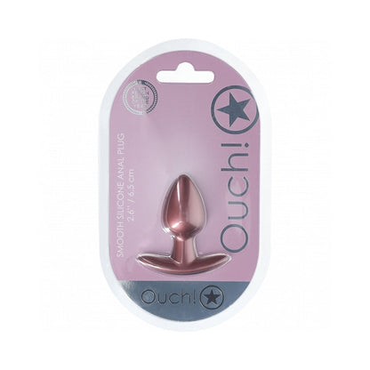 OUCH! SMOOTH SILICONE ANAL PLUG SMALL 2.6 IN. ROSE GOLD