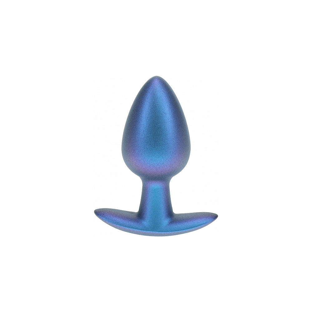 OUCH! SMOOTH SILICONE ANAL PLUG MEDIUM 3.1 IN. METALLIC BLUE