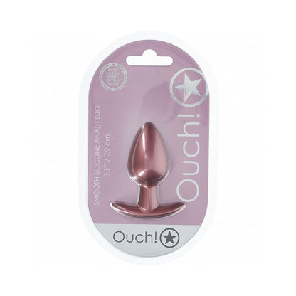 OUCH! SMOOTH SILICONE ANAL PLUG MEDIUM 3.1 IN. ROSE GOLD