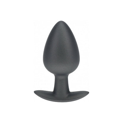 OUCH! SMOOTH SILICONE ANAL PLUG LARGE 3.5 IN. GUN METAL