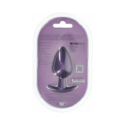 OUCH! SMOOTH SILICONE ANAL PLUG LARGE 3.5 IN. METALLIC PURPLE