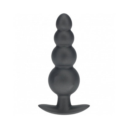 OUCH! SMOOTH SILICONE BEADED ANAL PLUG 4.6 IN. GUN METAL