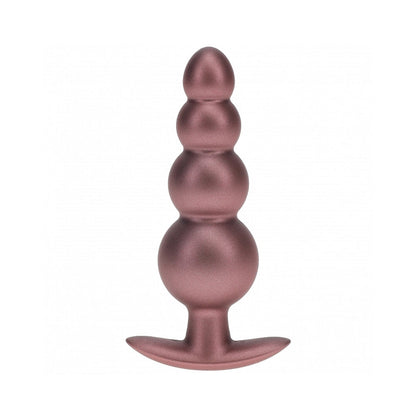 OUCH! SMOOTH SILICONE BEADED ANAL PLUG 4.6 IN. ROSE GOLD