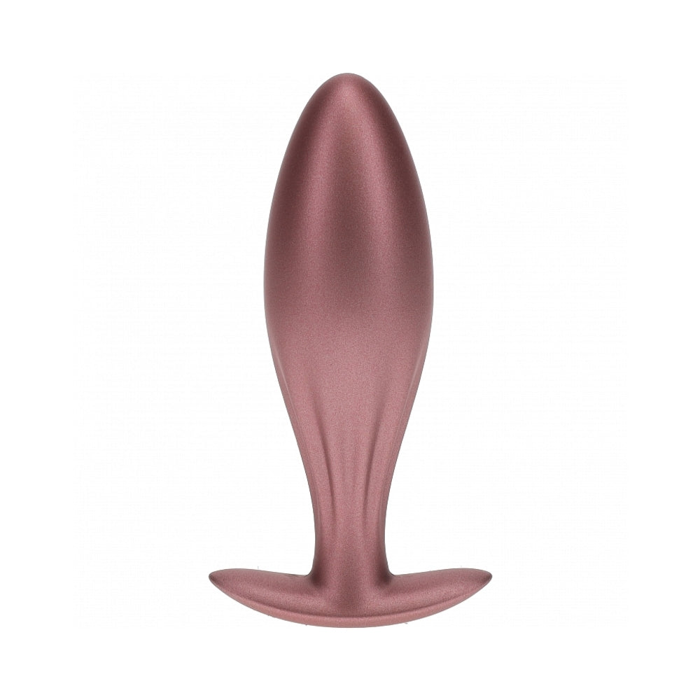 OUCH! SMOOTH SILICONE OVAL ANAL PLUG 4.6 IN. ROSE GOLD