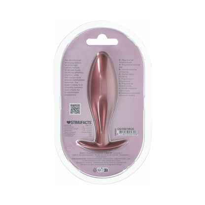 OUCH! SMOOTH SILICONE OVAL ANAL PLUG 4.6 IN. ROSE GOLD