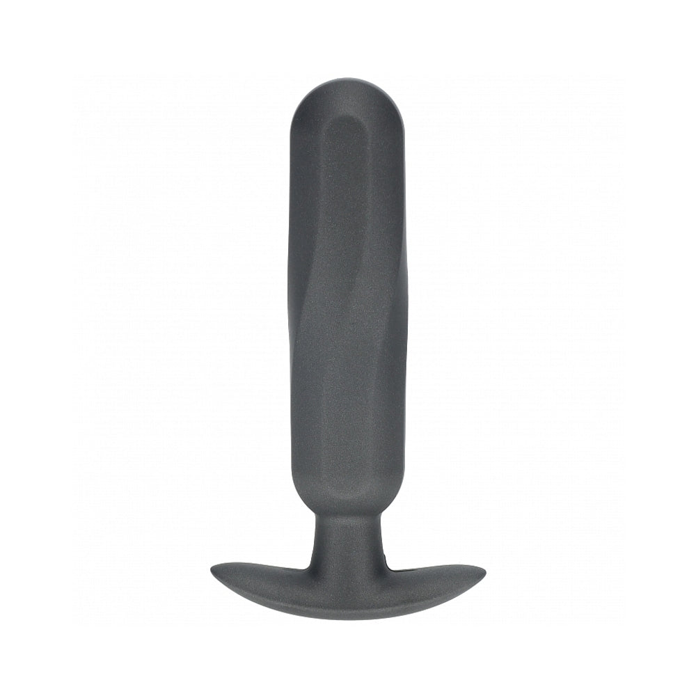 OUCH! SMOOTH SILICONE OBLONG ANAL PLUG 4.6 IN. GUN METAL