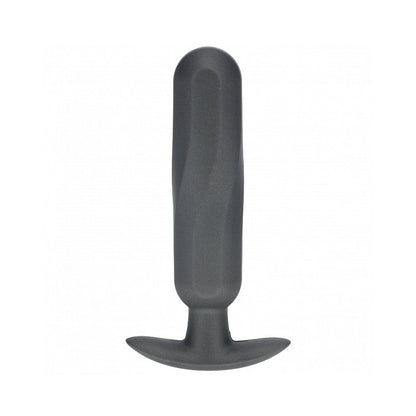 OUCH! SMOOTH SILICONE OBLONG ANAL PLUG 4.6 IN. GUN METAL