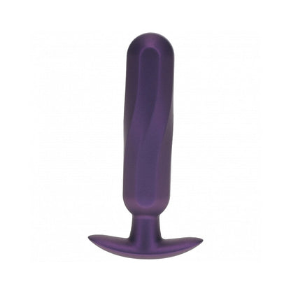OUCH! SMOOTH SILICONE OBLONG ANAL PLUG 4.6 IN. METALLIC PURPLE