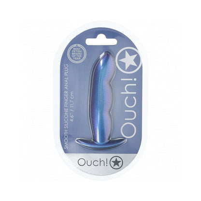 SHOTS - OUCH! SMOOTH SILICONE FINGER ANAL PLUG 4.6 IN. METALLIC