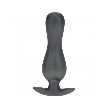 OUCH! SMOOTH SILICONE CURVY ANAL PLUG 4.6 IN. GUN METAL