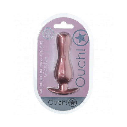 SHOTS - OUCH! SMOOTH SILICONE CURVY ANAL PLUG 4.6 IN. ROSE GOLD