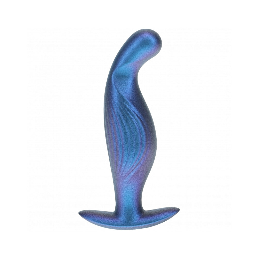 OUCH! SMOOTH SILICONE P-SPOT ANAL PLUG 4.6 IN. METALLIC BLUE