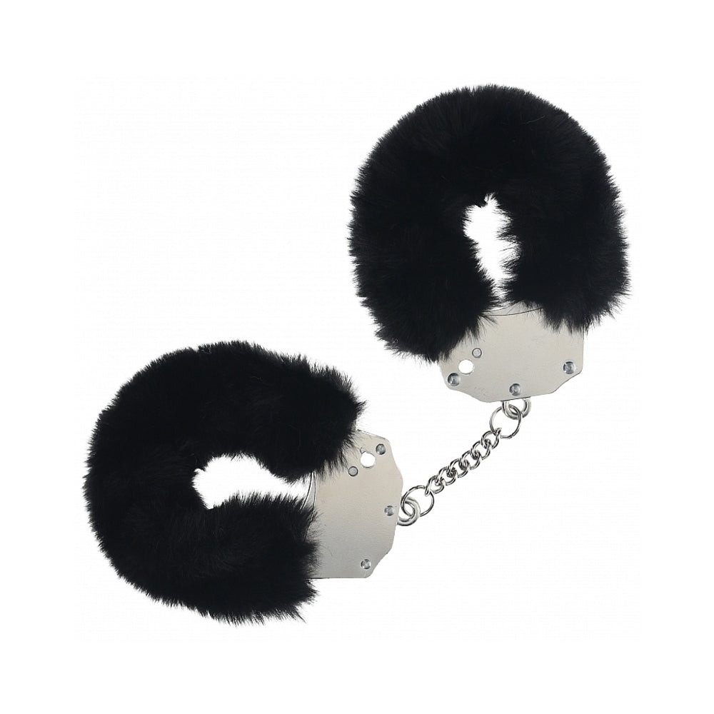 OUCH! HEAVY-DUTY FLUFFY HANDCUFFS BLACK