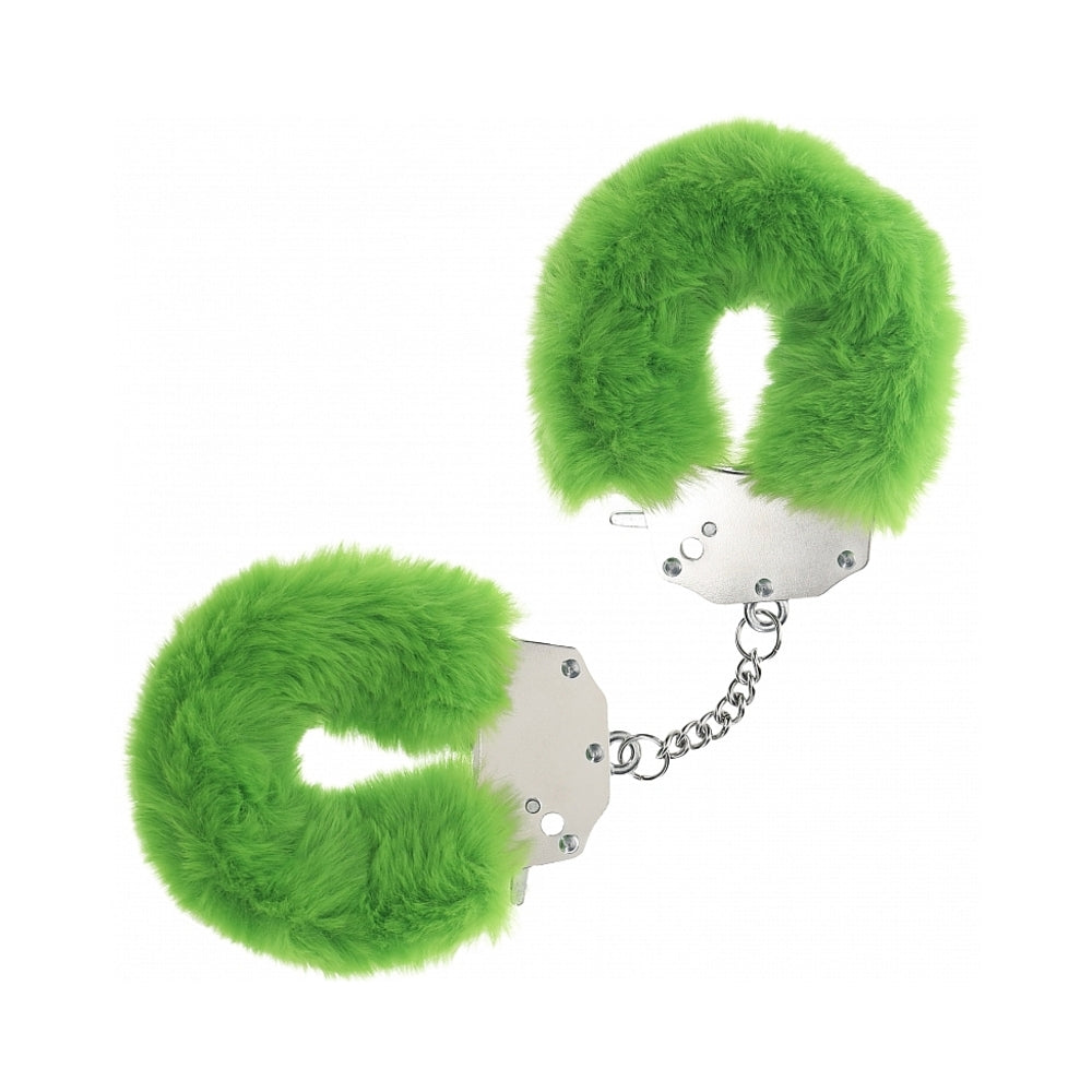 OUCH! HEAVY-DUTY FLUFFY HANDCUFFS GREEN