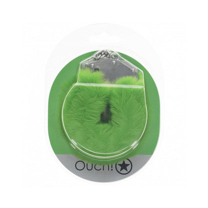 OUCH! HEAVY-DUTY FLUFFY HANDCUFFS GREEN