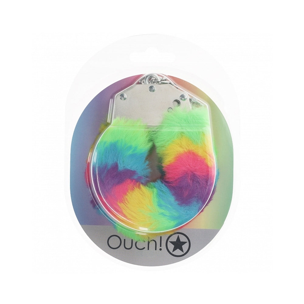 OUCH! HEAVY-DUTY FLUFFY HANDCUFFS MULTICOLOR 1