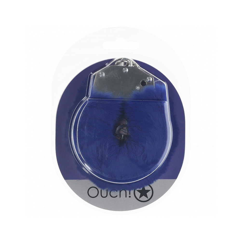 OUCH! HEAVY-DUTY FLUFFY HANDCUFFS NAVY