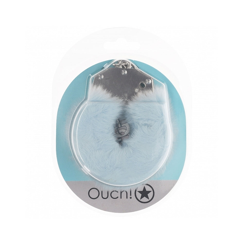 OUCH! HEAVY-DUTY FLUFFY HANDCUFFS POWDER BLUE