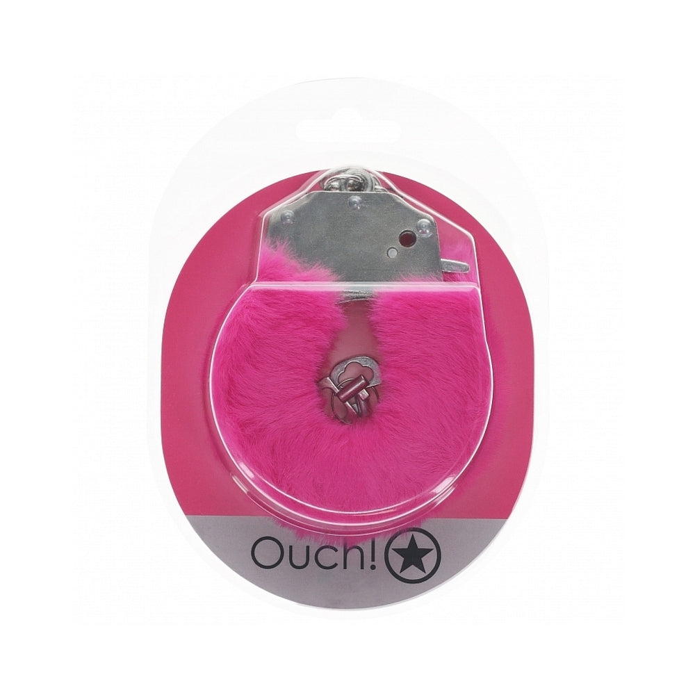 OUCH! HEAVY-DUTY FLUFFY HANDCUFFS PINK