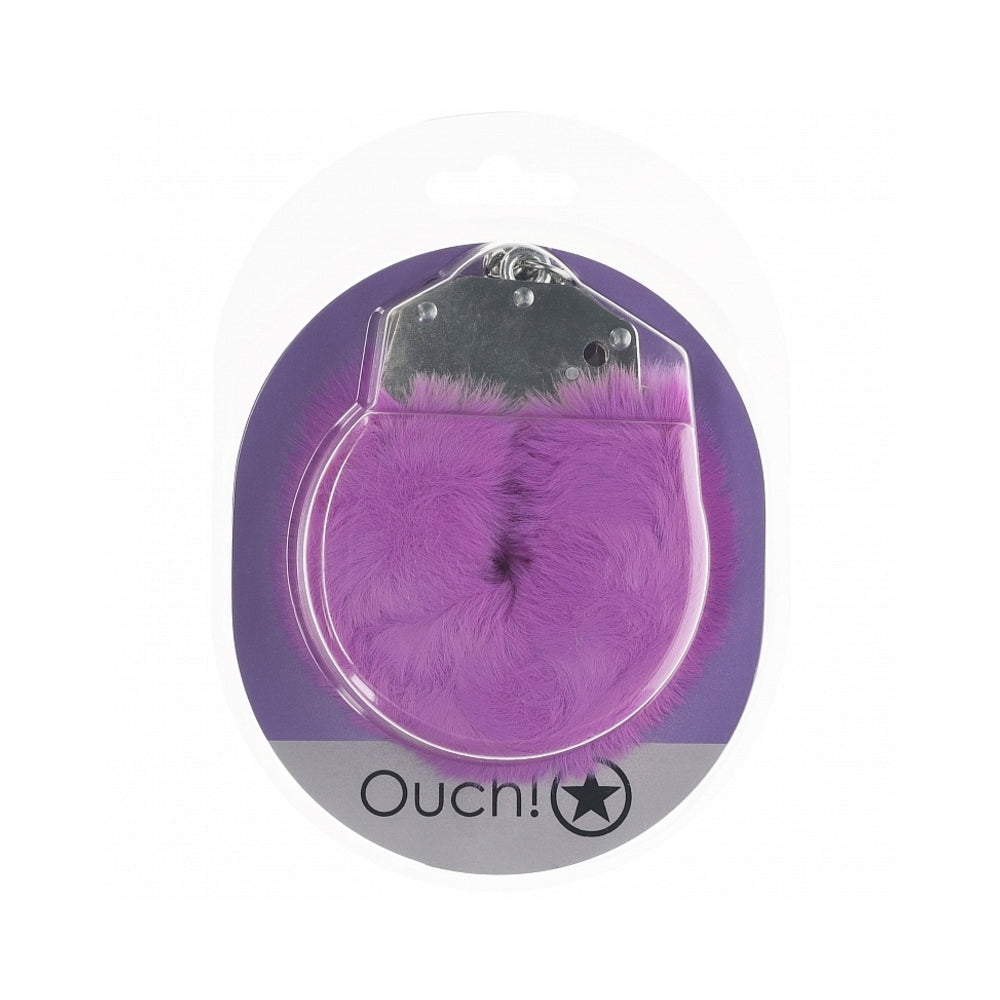 OUCH! HEAVY-DUTY FLUFFY HANDCUFFS PURPLE