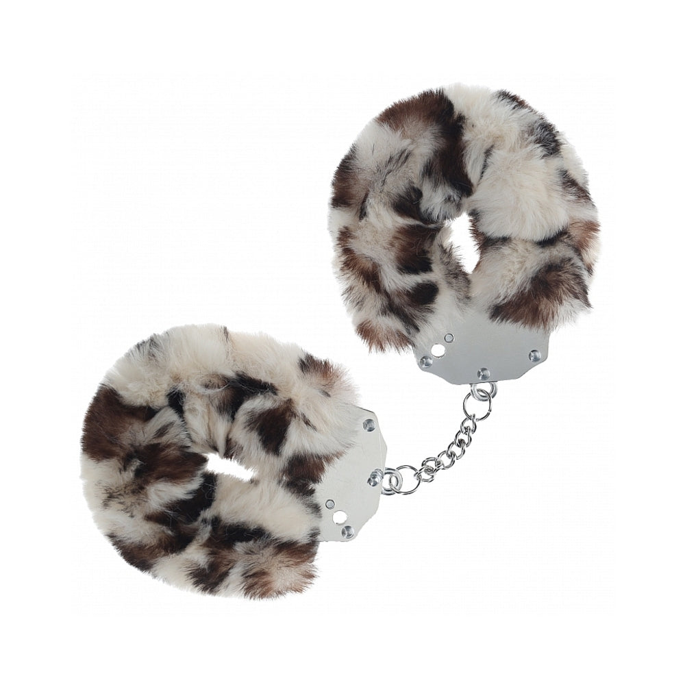 OUCH! HEAVY-DUTY FLUFFY HANDCUFFS SNOW LEOPARD