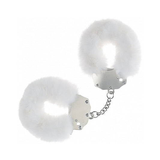 OUCH! HEAVY-DUTY FLUFFY HANDCUFFS WHITE