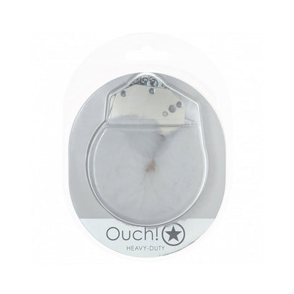 OUCH! HEAVY-DUTY FLUFFY HANDCUFFS WHITE