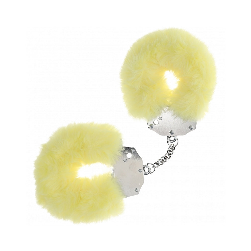 OUCH! HEAVY-DUTY FLUFFY HANDCUFFS YELLOW