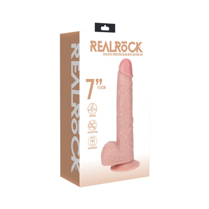 REALROCK 7 IN. VIBRATING COCK WITH BALLS REGULAR STRAIGHT BEIGE