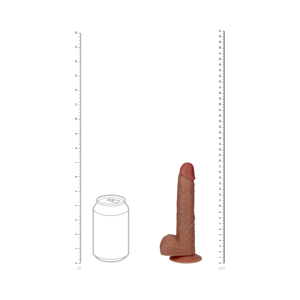 REALROCK 7 IN. VIBRATING COCK WITH BALLS REGULAR STRAIGHT TAN
