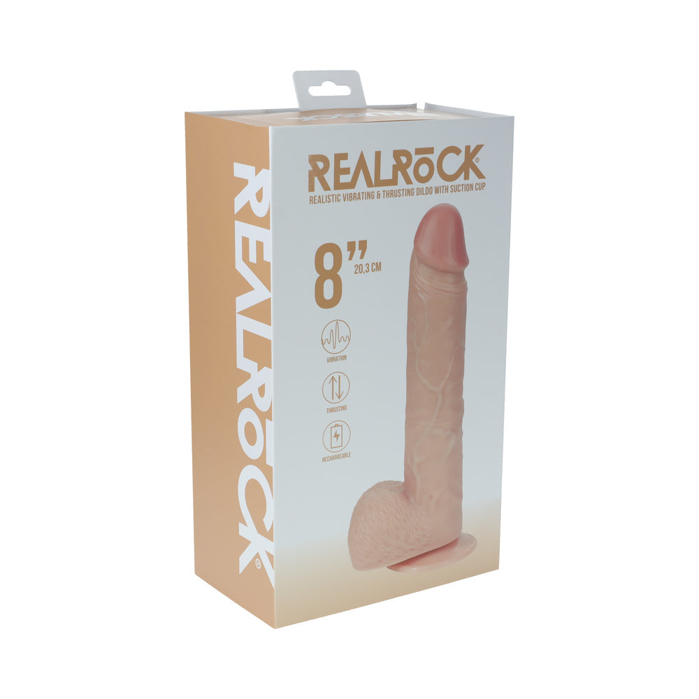SHOTS - REALROCK 8 IN. VIBRATING AND THRUSTING COCK WITH BALLS REGULAR STRAIGHT