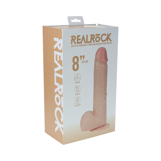 SHOTS - REALROCK 8 IN. VIBRATING AND THRUSTING COCK WITH BALLS REGULAR STRAIGHT