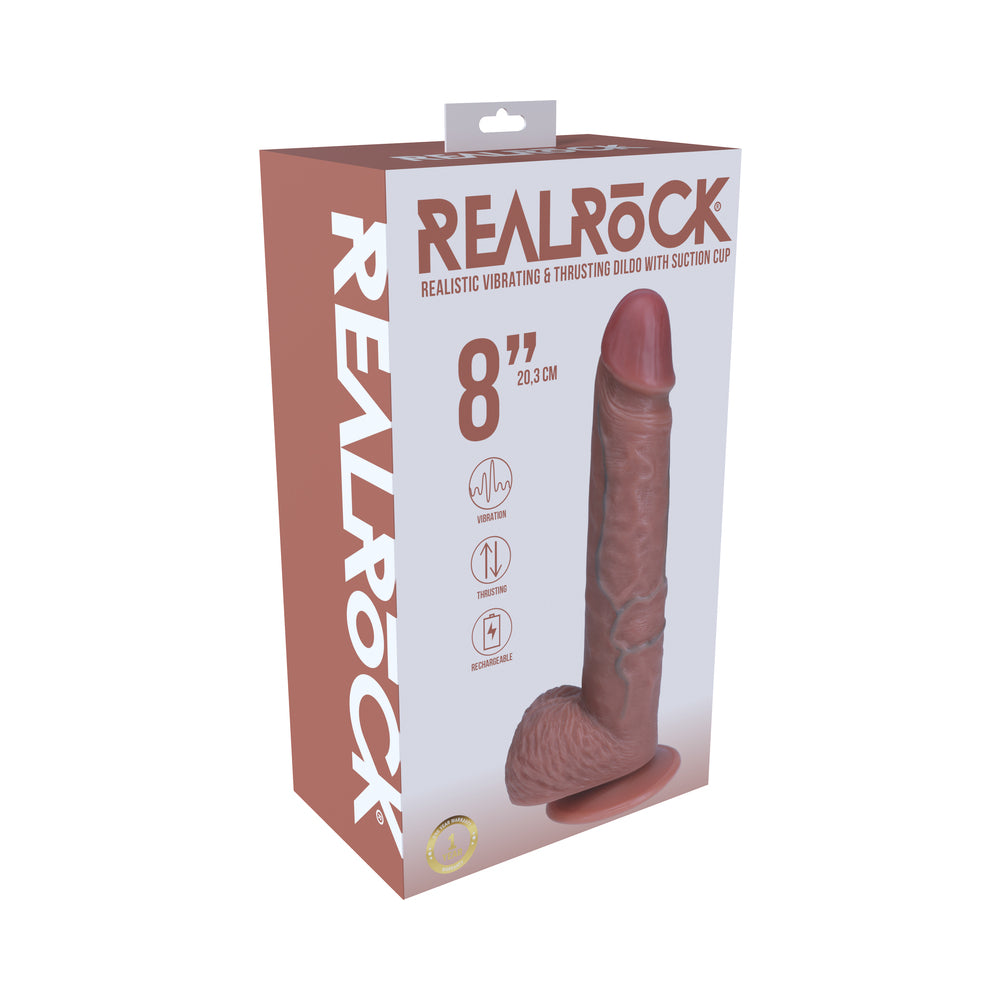 SHOTS - REALROCK 8 IN. VIBRATING AND THRUSTING COCK WITH BALLS REGULAR STRAIGHT