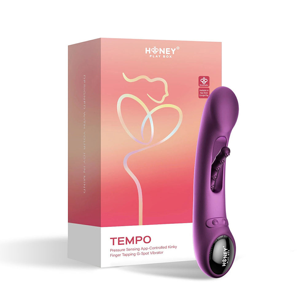 HONEY PLAY BOX TEMPO PRESSURE SENSING APP-CONTROLLED TAPPING G-SPOT VIBRATOR PURPLE