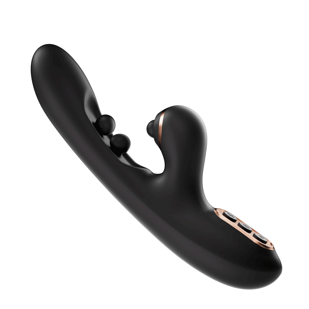 HONEY PLAY BOX TICKLER WIGGLING G-SPOT VIBRATOR & TAPPING CLITORAL STIMULATOR BLACK