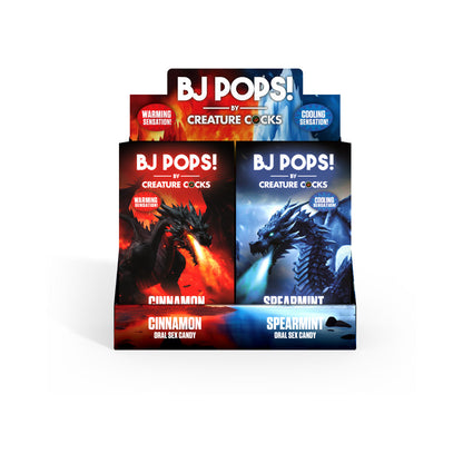 XR BRANDS - CREATURE COCKS BJ POPS! CINNAMON/SPEARMINT 24-PIECE POP DISPLAY