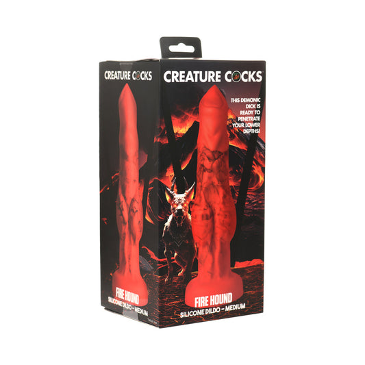 CREATURE COCKS FIRE HOUND SILICONE DILDO M