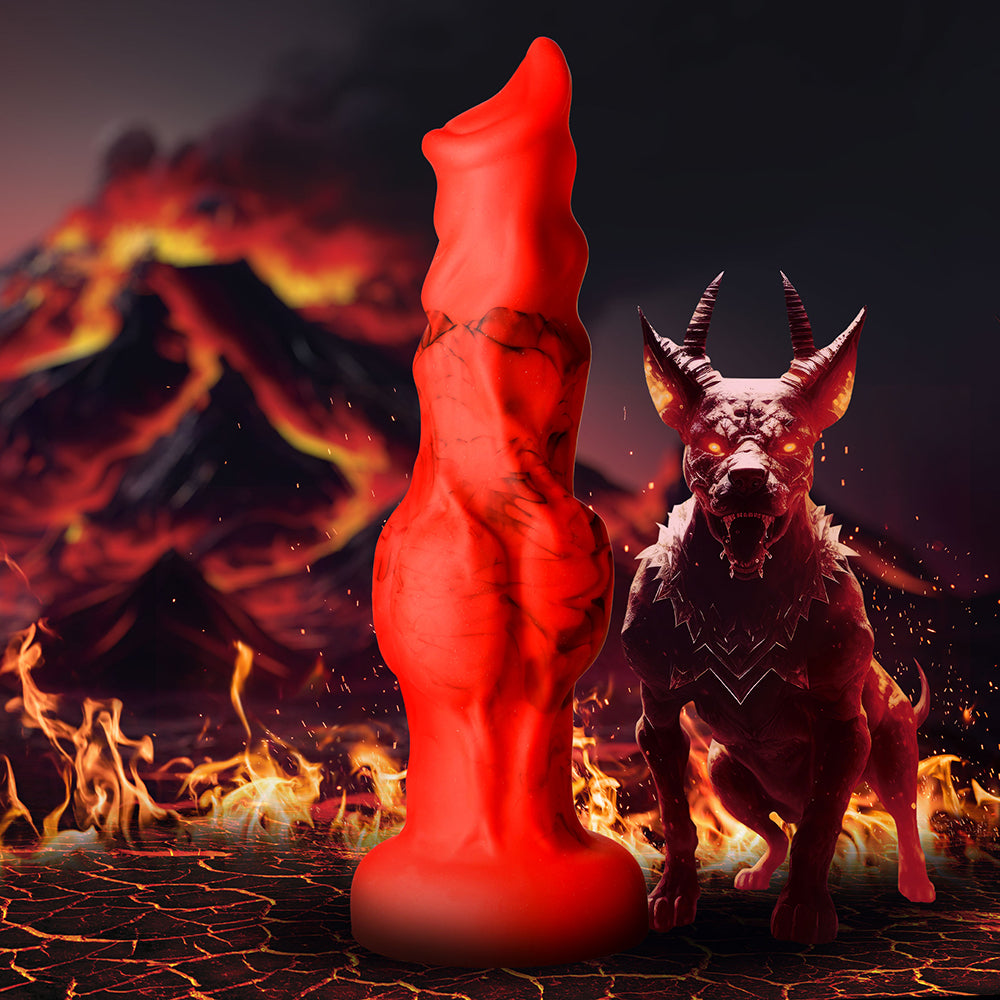 CREATURE COCKS FIRE HOUND SILICONE DILDO M