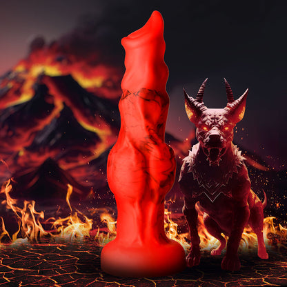 CREATURE COCKS FIRE HOUND SILICONE DILDO M