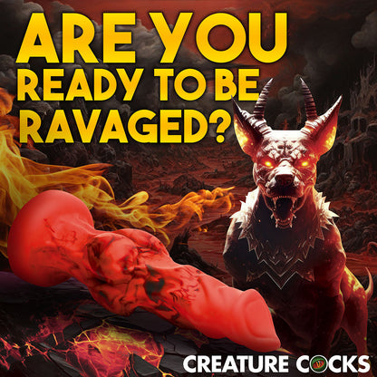 CREATURE COCKS FIRE HOUND SILICONE DILDO M