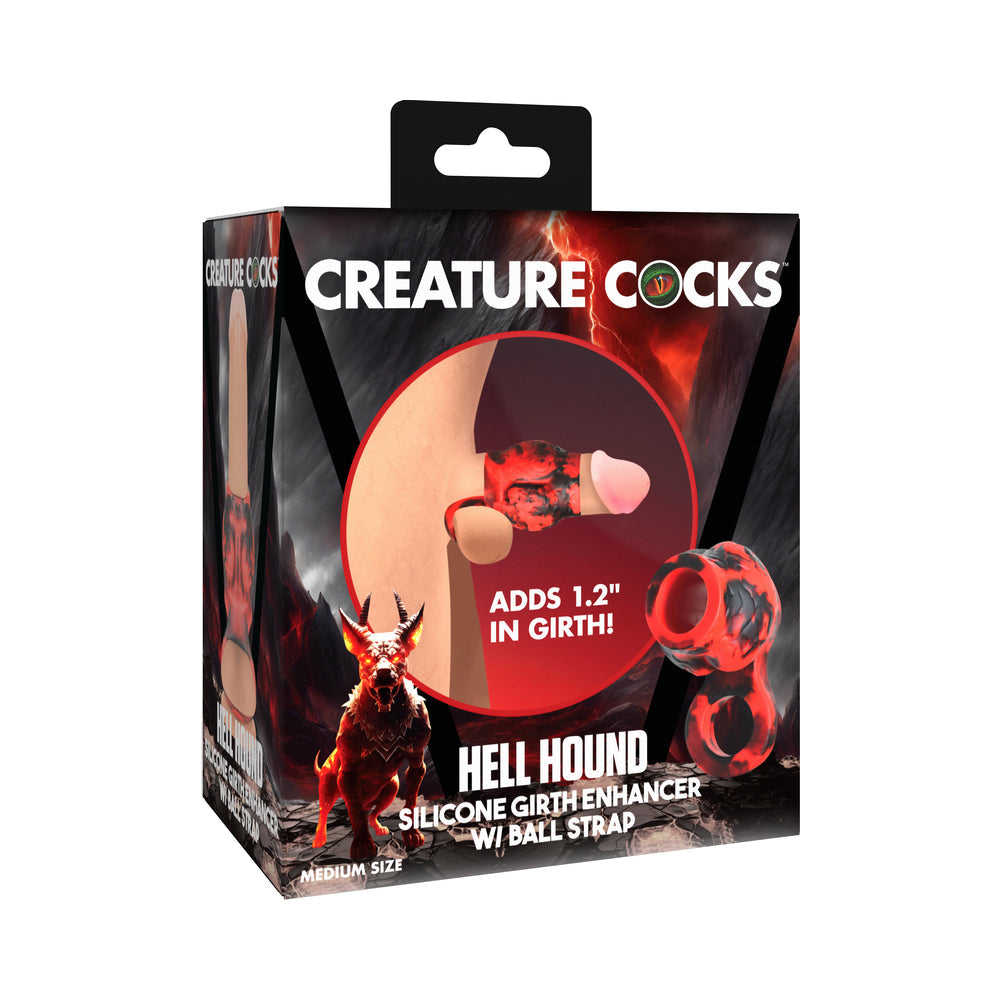 XR BRANDS - CREATURE COCKS HELL HOUND SILICONE GIRTH ENHANCER WITH BALL STRAP