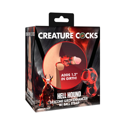XR BRANDS - CREATURE COCKS HELL HOUND SILICONE GIRTH ENHANCER WITH BALL STRAP
