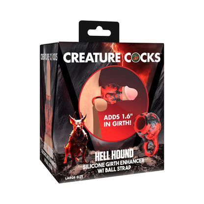 XR BRANDS - CREATURE COCKS HELL HOUND SILICONE GIRTH ENHANCER WITH BALL STRAP