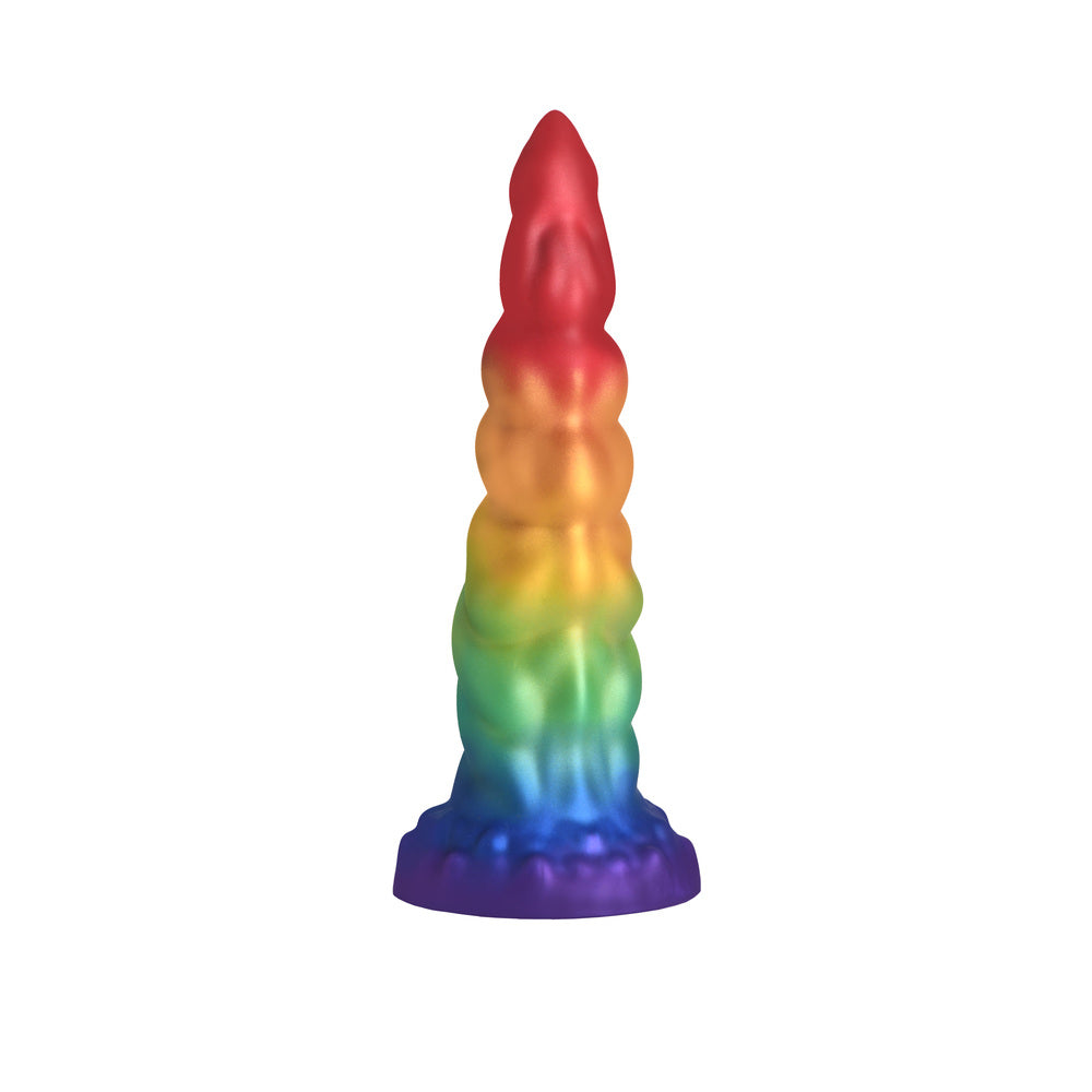 CREATURE COCKS RAINBOW HORN SILICONE DILDO