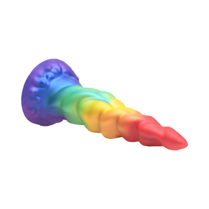 CREATURE COCKS RAINBOW HORN SILICONE DILDO